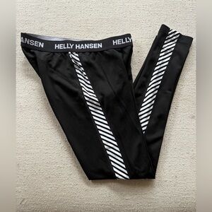 HELLY HANSEN BLACK WHITE STRIPED POLYPROPYLENE LONG JOHNS SIZE S/P
